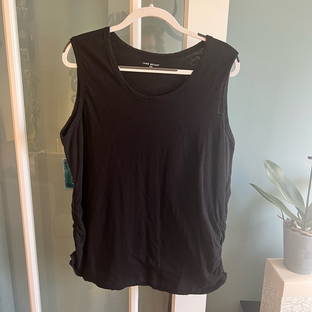 Lane Bryant Black Tank (Ruched Sides)